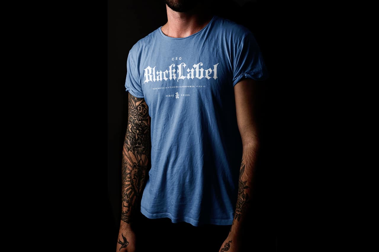 Power & Focus Tee in Royal Blue - Black Label CEO